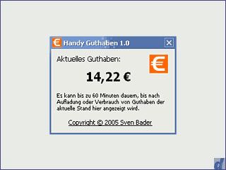 Zeigt schnell und einfach Ihr Guthaben beim Mobilfunk-Provider simyo an.