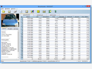 Software zur Berechnung der durchschnittlichen Benzinkosten.