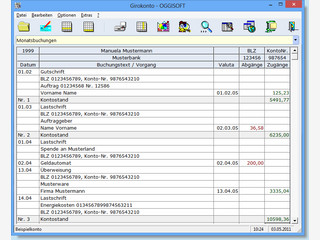 Software zur Verwaltung von Kontoauszgen mit CSV-Bankdatenimport.