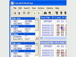 HEX-Editor mit Vergleichsfunktion f�r Bin�r-Dateien.