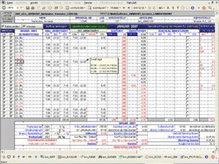 Arbeitszeitverwaltung auf Basis von MS Excel.