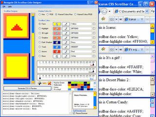 Editor zum Erstellen von CSS-Code f�r farbige Scrollbars.