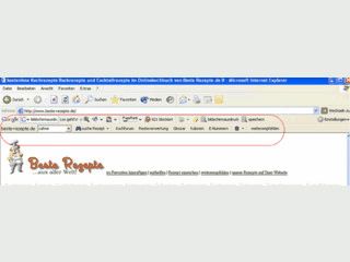 Toolbar f�r den Internet Explorer zum direkten Zugriff auf 80.000 Rezepte