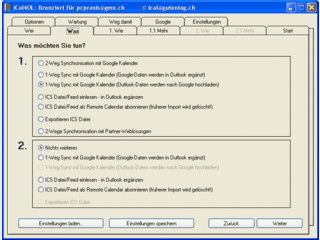 Google-Outlook Kalender Synchronisation, ICS-Import/Export