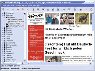 Browser mit dem Sie weltweit deutschsprachige Zeitungen aufgelistet bekommen.