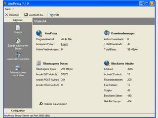 Die Software erm�glicht das anonyme Surfen und L�schen von Internetsurfspuren.