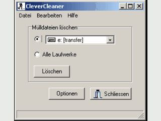 CleverCleaner l�scht den M�ll auf der Festplatte.