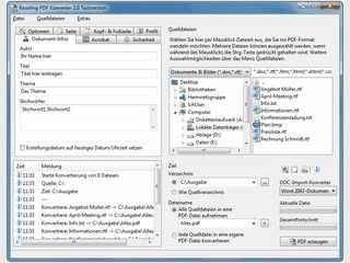 PDF-Dateien aus allen RTF und TXT Dateien erstellen.