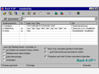 Komfortable Sicherung von Dateien und kompletten Verzeichnissen.