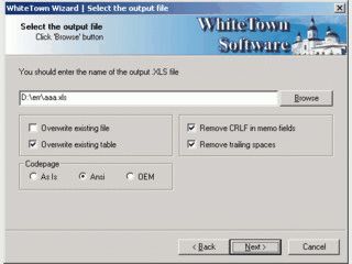 Konvertiert DBF Datenbanken als Excel Datei im Format XLS