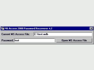Password Recovery fr MS Access 2000 Datenbanken.