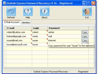 Wiederherstellung von Passwrtern in Outlook Express