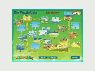 12 Puzzle mit je 25 Teilen und lustigen, bunten Motiven.