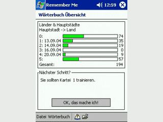 Programm zum Erlernen von Vokabeln und anderer Informationen