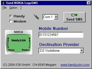 Operatorlogos per Modem oder ISDN an NOKIA-Handys senden