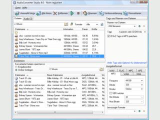 Tool zur Konvertierung von Audio-Daten, integrierter CD-Ripper.