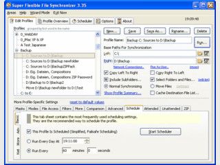 Dateisynchronisation mit (S)FTP, Profilen, Timer, ZIP, Verschlsselung