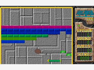 Einfacher Arkanoid Clone mit Sound.