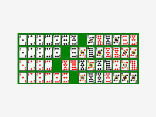 Patience, bei der alle 52 Karten ausgelegt werden.