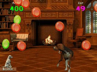 Einfaches Spiel bei dem ein Hund Ballons zerplatzen lsst.