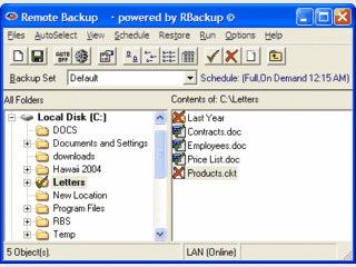 Client-Server Backup-Anwendung die die Backups auf einem Onlineserver anlegt