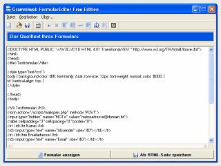 Software zur Erstellung von Formularen im HTML Code
