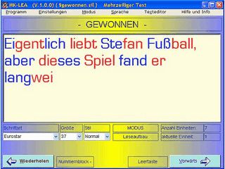 Leseaufbautraining und Silbentrainer zur Lernfrderung bei LSR/Legasthenie