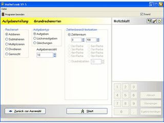 Fnf verschiedene Mathe-Lernprogramme, z.B. Bruch- und Primfaktoren