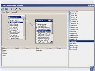 Abfrage-Editor fr die Programmierung von SQL mit Delphi und C++