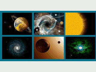 Fantasy-Bilder von Sternen, Monden und Galaxien