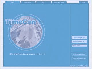 TimeCon ist eine einfach zu bedienende Arbeitszeitkontrolle.