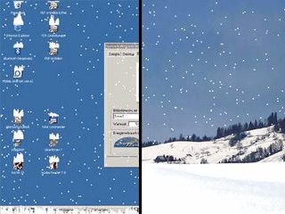 Der Bildschirmschoner lt es auf Ihrem Bildschirm schneien.