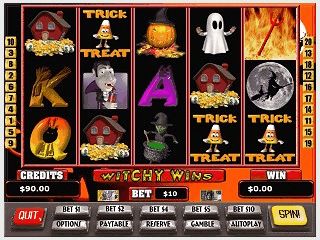 Moderne Slotmachine mit Halloween Symbolen