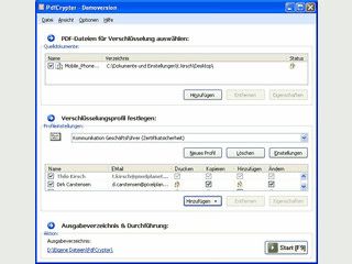 PdfCrypter ermglicht die nachtrgliche Verschlsselung und Sicherung von PDFs