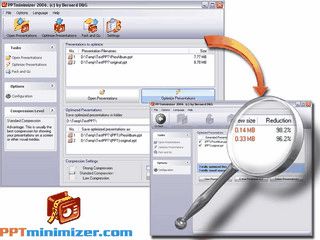 Komprimiert MS PowerPoint Dateien ohne Einbuen um bis zu 96%