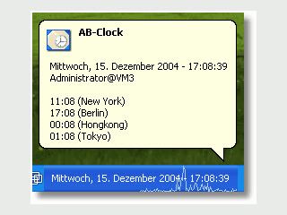 Erweiterte Uhr fr die Windows Taskleiste mit Datum, Kalender und Systemmonitor.