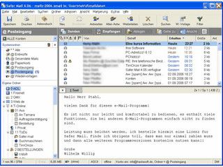 Emailclient mit Sicherheitsfunktionen zum Schutz vor gefhrlichen Anhngen.