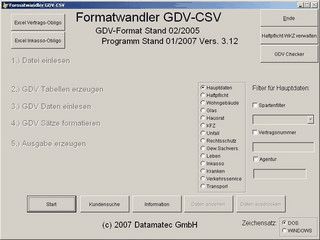 Konvertiert die GDV Daten der Versicherer in CSV/Excel Dateien