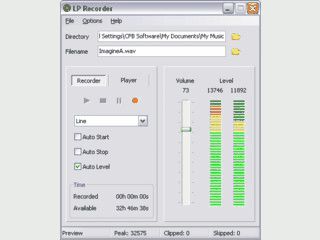 Speziell auf die Aufnahme von Schallplatten ausgelegte Recorder-Software.