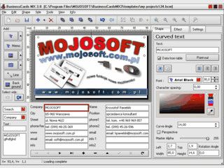 bersichtliche Software zum Gestalten und Drucken von Visitenkarten.