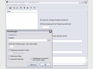 Mit dem Startmanager knnen Sie den Start mehrerer Programme automatisieren.