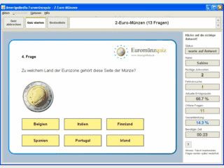 Interaktives Quiz zu den nationalen Seiten der Euromnzen mit Bestenliste