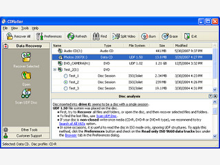 Wiederherstellung von Daten auf CDs und DVDs