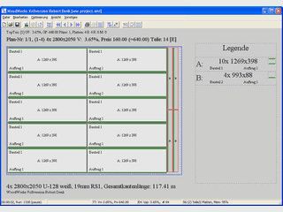 WoodWorks dient der Optimierung rechtwinkeliger Plattenzuschnitte