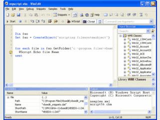 Editor zum Erstellen, Testen und Bearbeiten von VBScript-Dateien