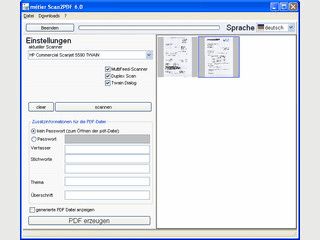 Dokumente via Scanner direkt als PDF-Datei speichern.