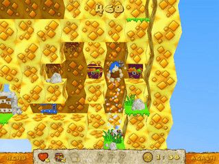 Labyrinth-Spiel. Helfen Sie Carl alle Pilze und Schatzkisten einzusammeln.