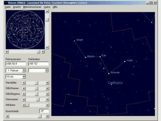 Sternenatlas und Bildschirmschoner fr den PC mit den 9000 hellsten Sternen