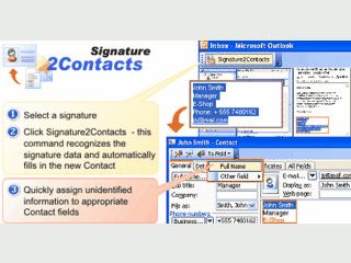 Persnliche Daten aus Email-Signaturen in MS Outlook Kontake umwandeln.