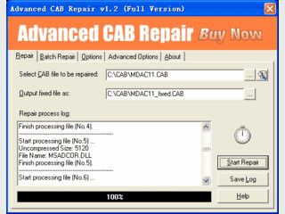 Tool zur Reparatur von defekten CAB-Dateien.